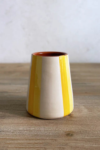 Jarrón artesanal Raya Doble, 13 cm - Sol