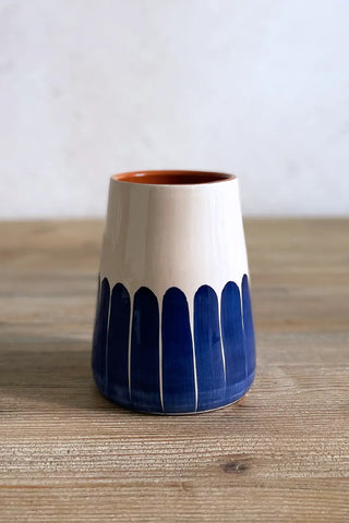 Jarrón artesanal Dedos Vulcano, 13 cm - Navy