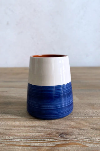 Jarrón artesanal Contraste, 13 cm - Navy