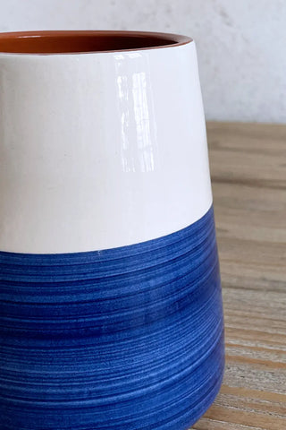 Jarrón artesanal Contraste, 13 cm - Navy