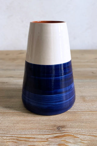 Jarrón artesanal Contraste, 23 cm - Navy