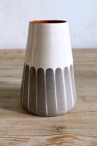 Jarrón artesanal Dedos, 23 cm - Gris