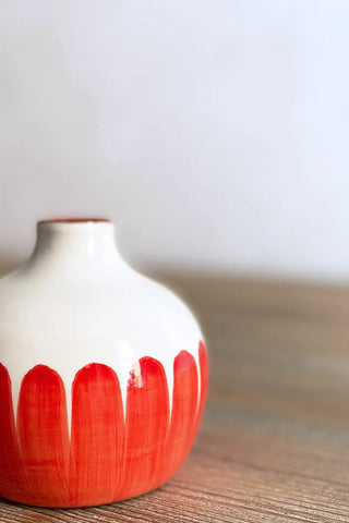 Jarroncito Dedos Esfera, 12 cm - Rojo