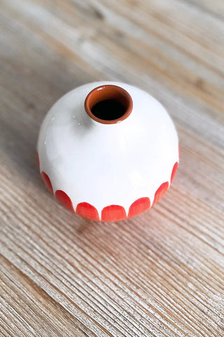 Jarroncito Dedos Esfera, 12 cm - Rojo