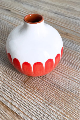 Jarroncito Dedos Esfera, 12 cm - Rojo