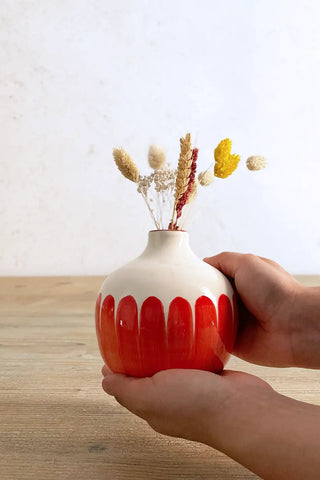 Jarroncito Dedos Esfera, 12 cm - Rojo