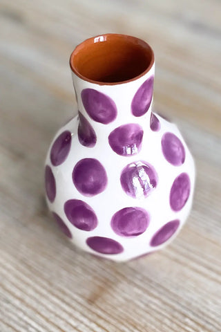 Jarroncito artesanal Lunares, 13 cm - Lila