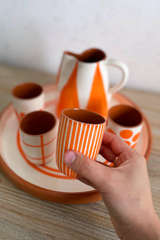 Juego de café artesanal - Naranja