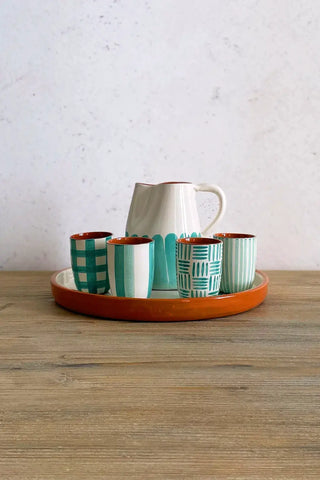 Juego de café artesanal - Turquesa