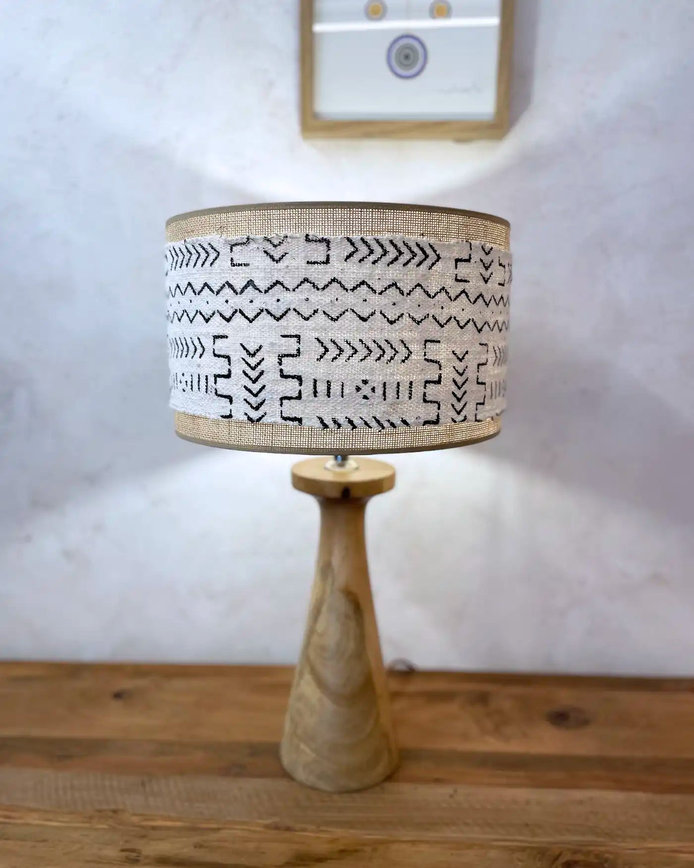 Handcrafted Lamp with African Fabric