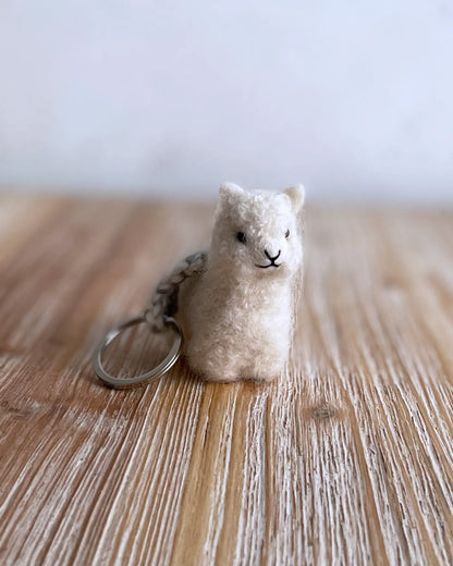 Llavero Artesanal Alpaquita Beige