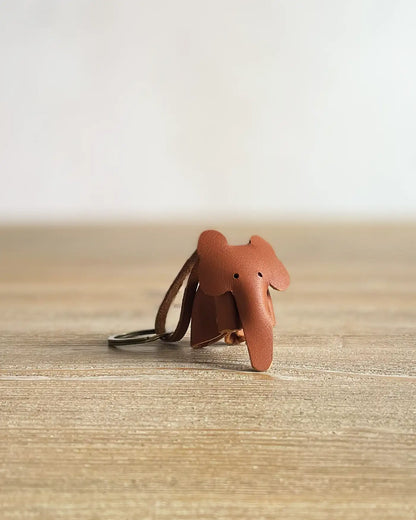 Llavero Original de Piel Elefante Marrón