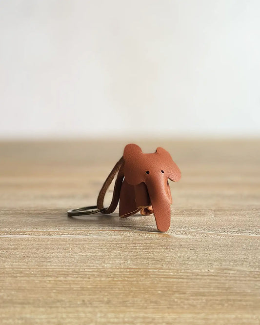 Llavero Original de Piel Elefante Marrón