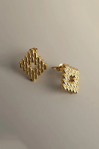 Pendientes de acero dorados Samay