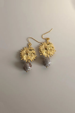 Pendientes de acero dorados Clara - Beige