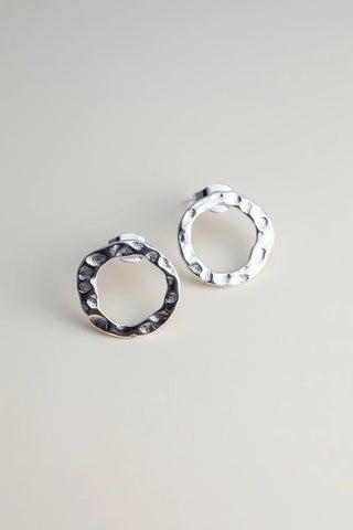 Pendientes de acero plateados Ana
