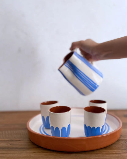 Set de Vasitos de Café con Jarra Artesanales
