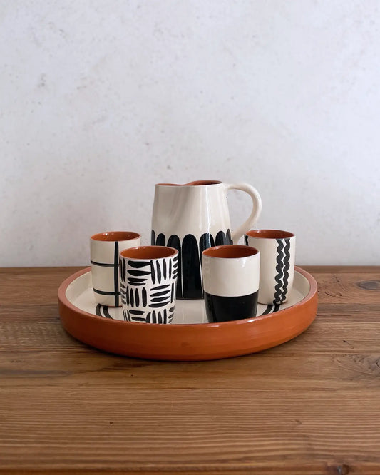 Set de Vasitos de Café con Jarra Artesanales