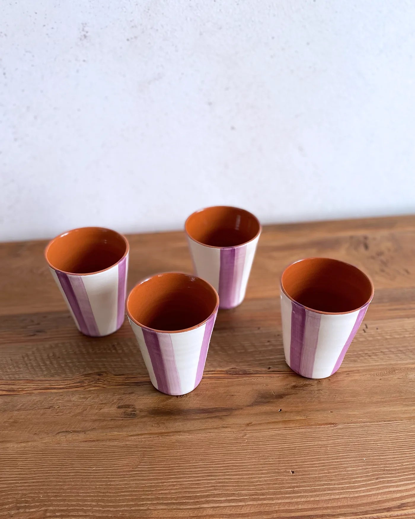 Set de Vasos de Cerámica Artesanal Lila, 4 uds.
