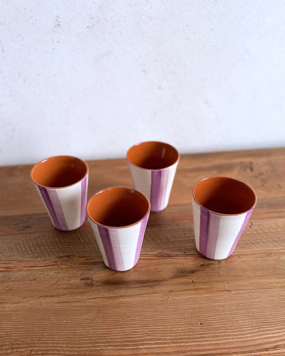 Set de Vasos de Cerámica Artesanal Lila, 4 uds.