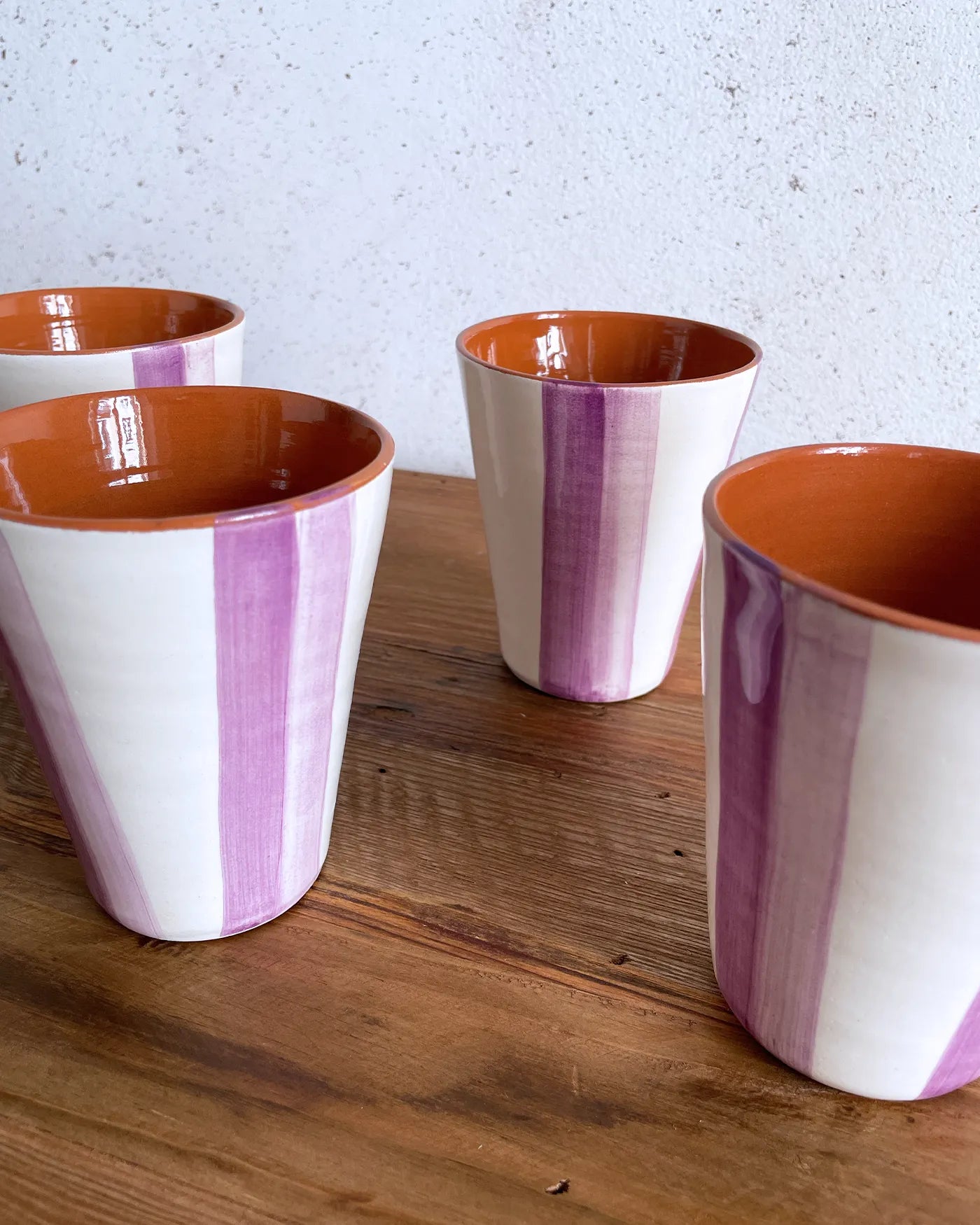 Set de Vasos de Cerámica Artesanal Lila, 4 uds.