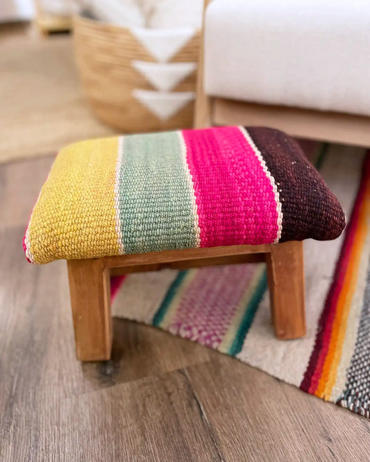 Colorful Striped Decorative Low Stool