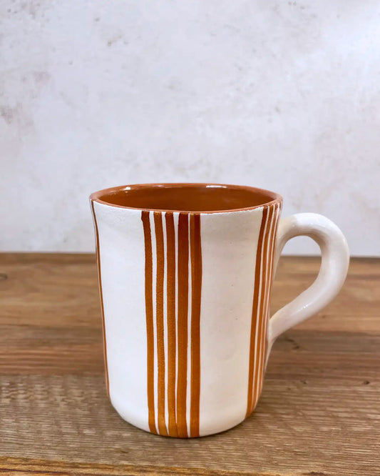 Ethnic Handmade Cup Light Brown Stripes