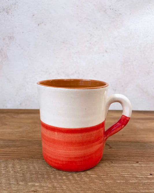 Taza Artesanal Ethnic Dos Colores Naranja