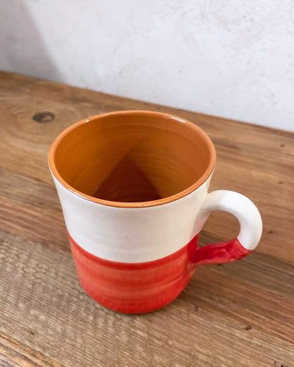 Ethnic Handcrafted Cup Two Colors Orange