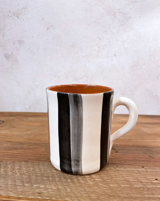 Taza Cerámica Ethnic Rayas Negro