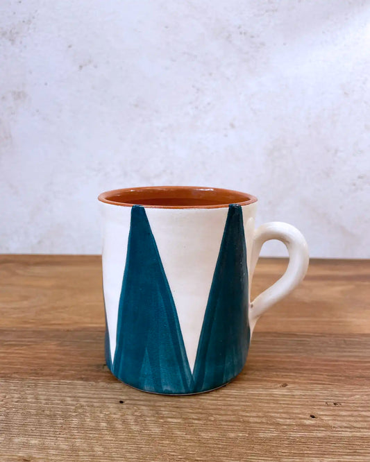 Ethnic Triangles Jade Green Handcrafted Cup