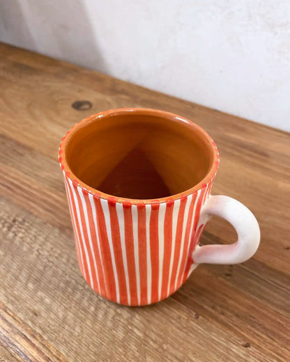 Ethnic Ceramic Cup Orange Stripes