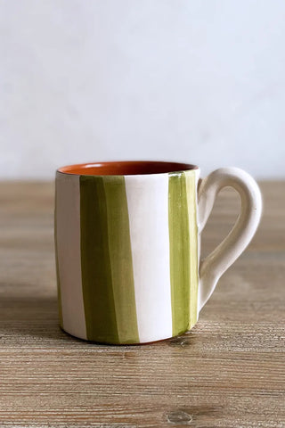 Taza artesanal mediana Raya Doble, colores diferentes