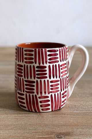 Taza artesanal grande Étnica, colores diferentes