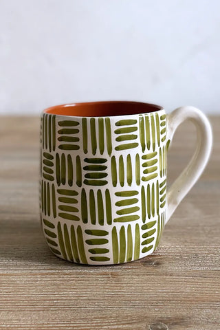Taza artesanal grande Étnica, colores diferentes