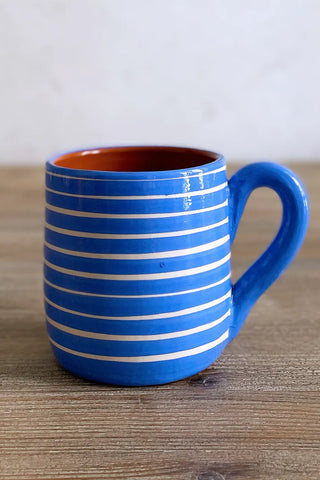 Taza artesanal grande Rayas Horizontales, colores diferentes