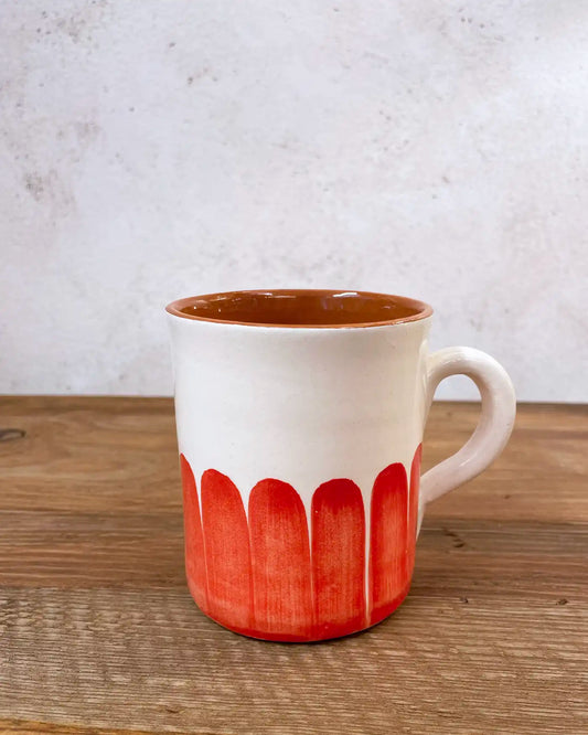 Taza Artesanal Ethnic Dedos Naranja