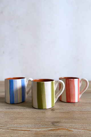 Taza artesanal mediana Raya Doble, colores diferentes