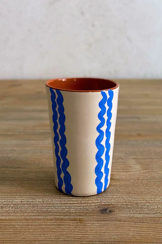 Vaso artesanal grande Ondas, colores diferentes