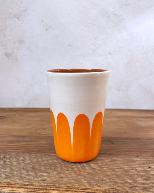 Handcrafted Ceramic Orange Fingers Cup