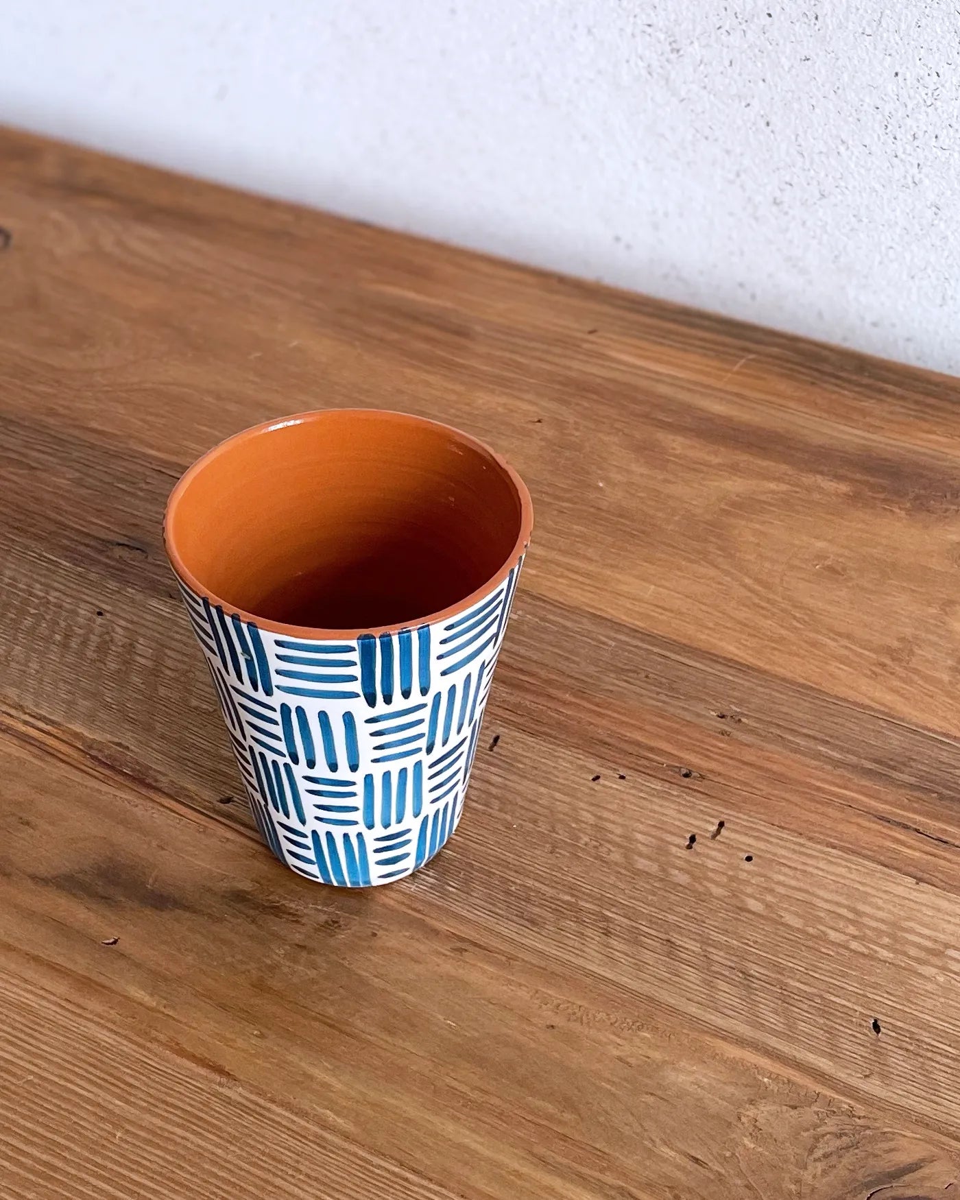 Vaso de Cerámica Artesanal Étnico Azul Deep