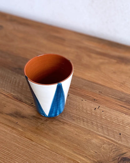 Vaso Artesanal Triángulos Azul Deep