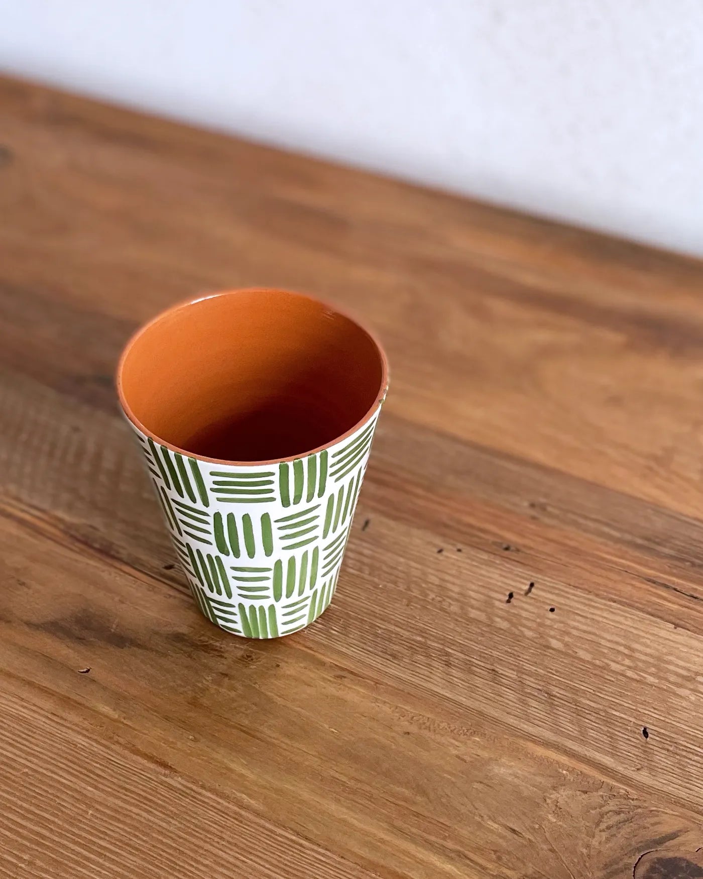 Vaso de Cerámica Artesanal Ethnic Verde Oscuro
