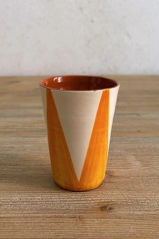 Vaso artesanal grande Triángulos, colores diferentes
