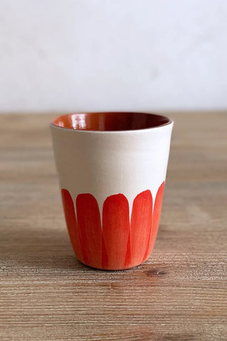 Vaso de cerámica mediano Dedos, colores diferentes