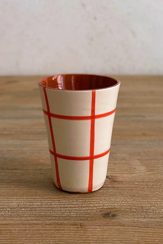 Vaso de cerámica grande Cuadros, colores diferentes