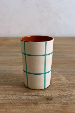 Vaso de cerámica grande Cuadros, colores diferentes