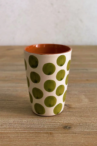 Vaso de cerámica grande Lunares, colores diferentes