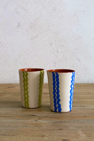 Vaso artesanal grande Ondas, colores diferentes