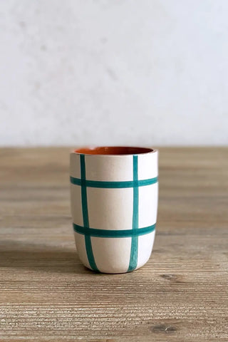 Vaso de cerámica pequeño Cuadros, colores diferentes